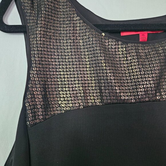 Narciso Rodriguez Tank Top Womens XL Black Gold Sequin Sleeveless Pullover - Picture 2 of 8